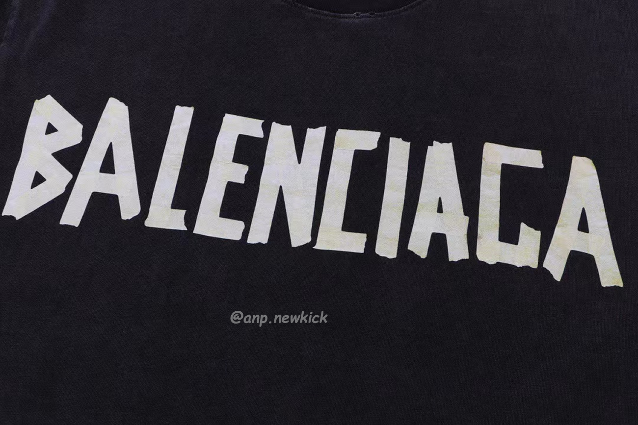 Balenciaga Tape Type T Shirt Black (4) - newkick.cc